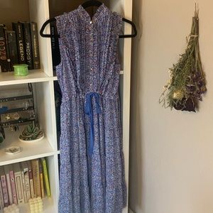 Floral Sleeveless Button-up Dress